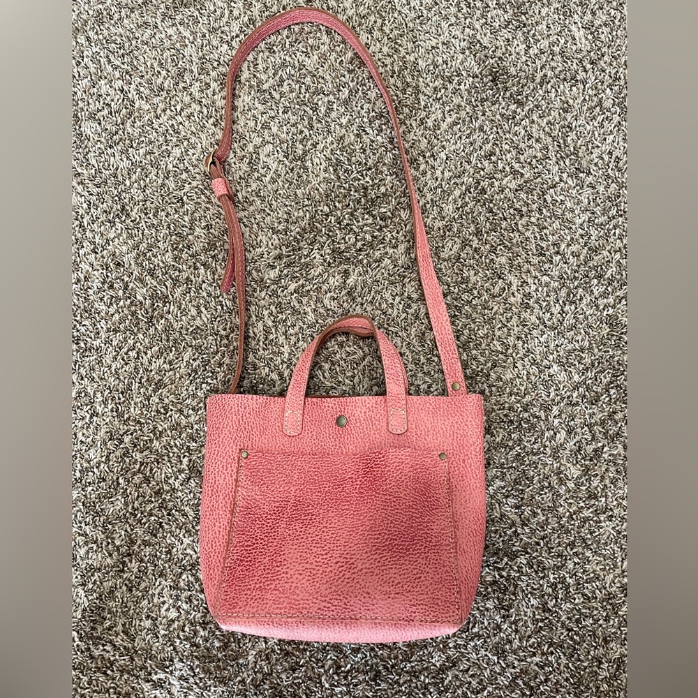 Portland Leather Company mini crossbody tote- 🦄 Flamingo